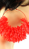 Basketball Wives Flower Hoop Earring - Orange