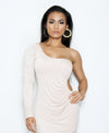 'EVE' ONE SHOULDER LONG SLEEVE DRESS