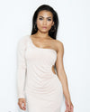 'EVE' ONE SHOULDER LONG SLEEVE DRESS