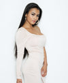 'EVE' ONE SHOULDER LONG SLEEVE DRESS