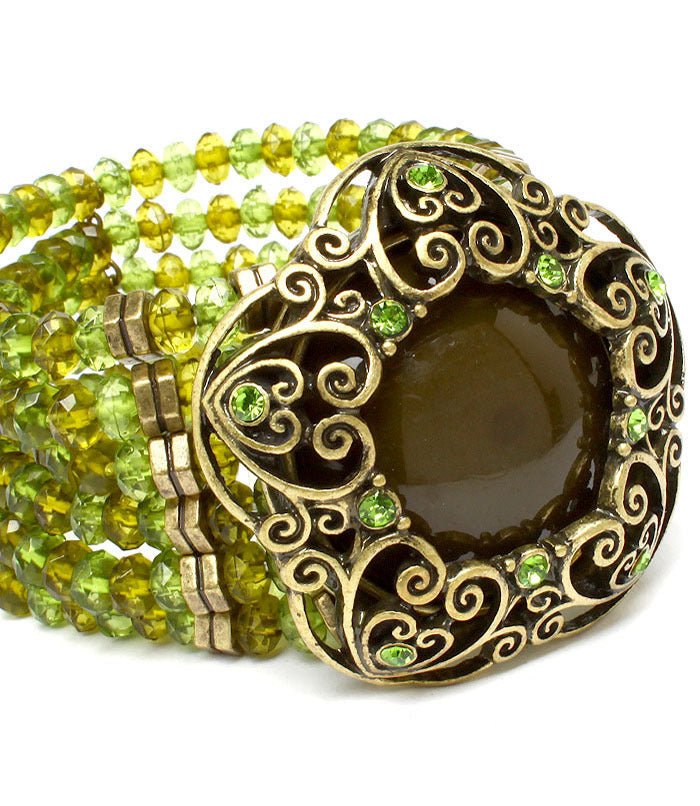 'GODDESS' Stretch Bracelet - Green