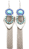 Beaded oval Fish Hook Stud Earrings