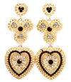 Crystal studded beaded Earrings - Yellow