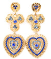 Crystal studded beaded Earrings - Yellow