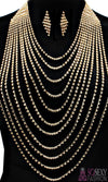 “Paris” Crystal Stud Necklace Set - Gold