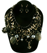 'Zara' Beaded Pearl Necklace and Earring Set