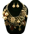 'Zara' Beaded Pearl Necklace and Earring Set