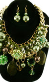 'Zara' Beaded Pearl Necklace and Earring Set