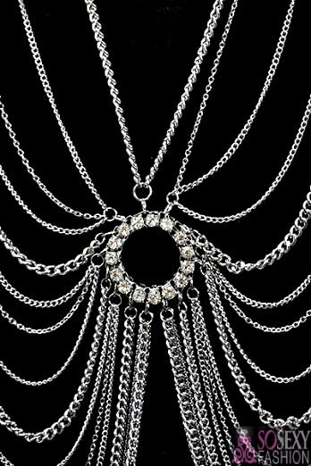 'Miley' Kristall-Nieten-Körperschmuck mit mehreren Lagen