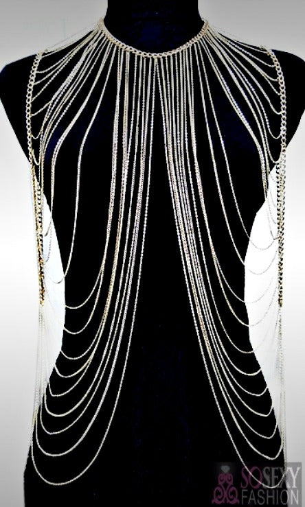 "Lindsay"  Layered Body Chain Necklace Jewellery