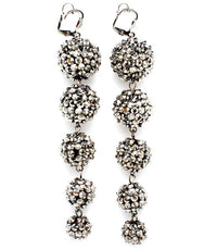 BasketBall Wives Fireball Crystal Studs Earring - Silver