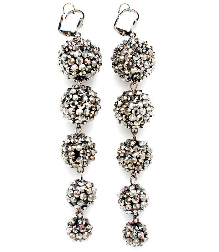 BasketBall Wives Fireball Crystal Studs Earring - Silver