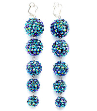 BasketBall Wives Fireball Crystal Studs Earring - Silver