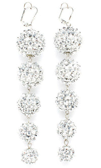 BasketBall Wives Fireball Crystal Studs Earring - Silver