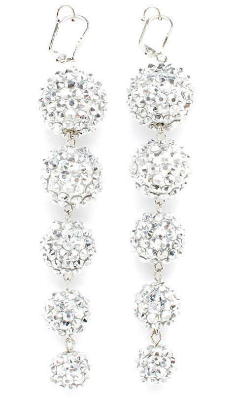BasketBall Wives Fireball Crystal Studs Earring - Silver