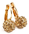 Crystal Fireball Fish Hook  Earring - Pink