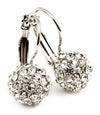 Crystal Fireball Fish Hook  Earring - Pink
