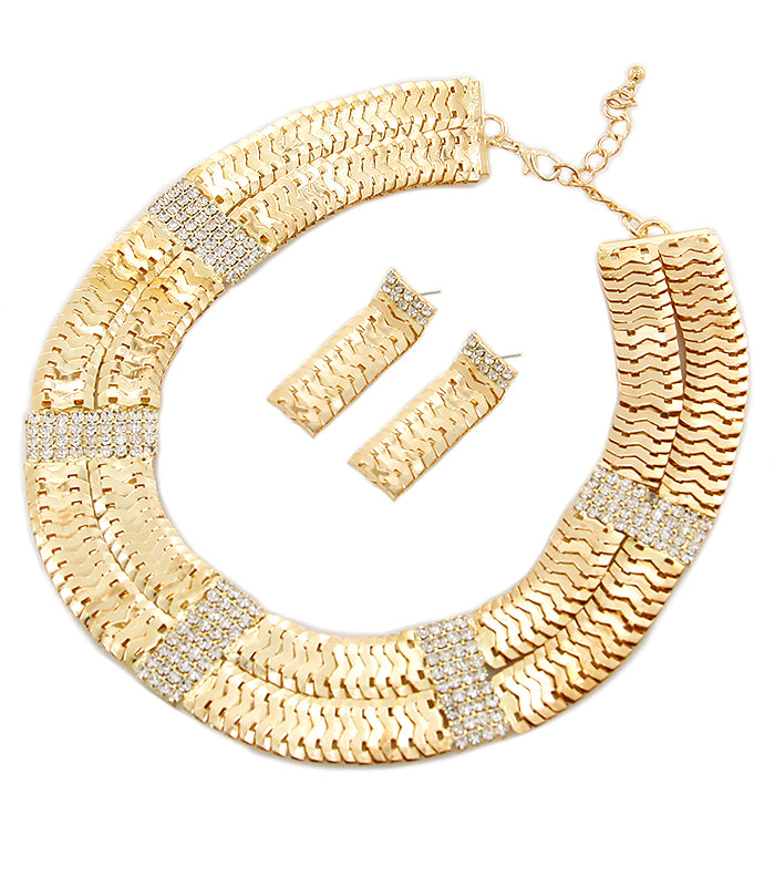 "RICH GIRL" URBAN GLAM NECKLACE AND EARRING SET