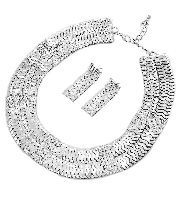 "RICH GIRL" URBAN GLAM NECKLACE AND EARRING SET