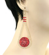 CRYSTAL MESH DROP EARRINGS