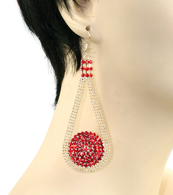 CRYSTAL MESH DROP EARRINGS