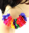 Basketball Wives Flower Hoop Earring - Orange