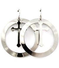 “ALESHA”  CROSS FISH HOOK EARRINGS