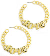 'LOVE' Curb HOOP EARRINGS