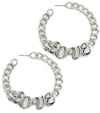 'LOVE' Curb HOOP EARRINGS