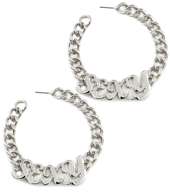 'SEXY' Chain HOOP EARRINGS