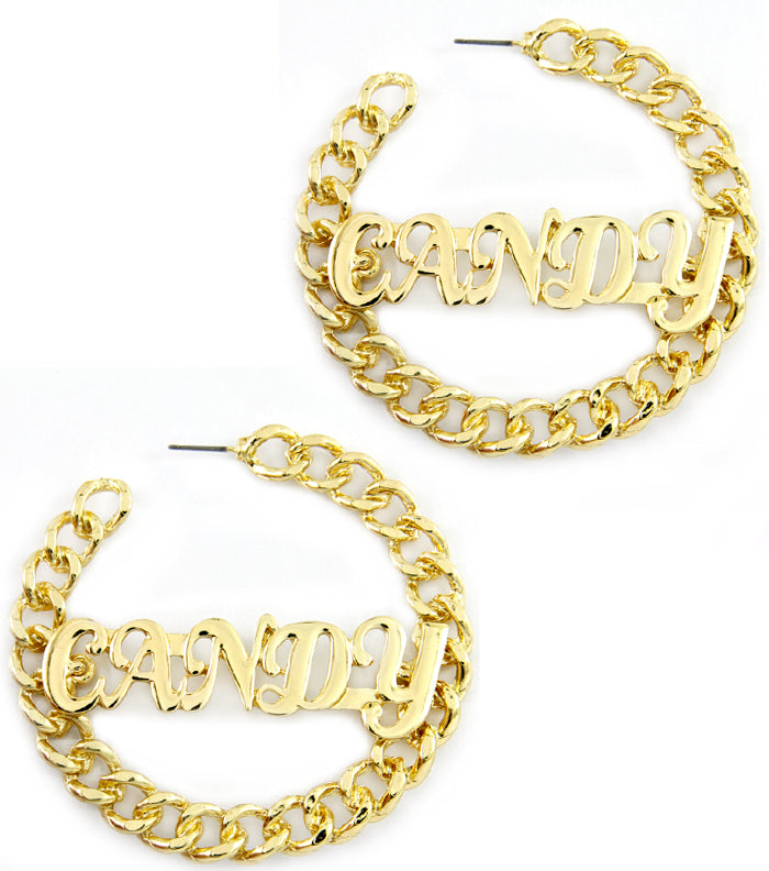 "Candy" Curb Chain HOOP EARRINGS