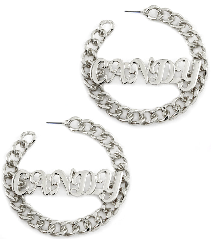 "Candy" Curb Chain HOOP EARRINGS