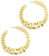 "RICH" Curb Chain HOOP EARRINGS