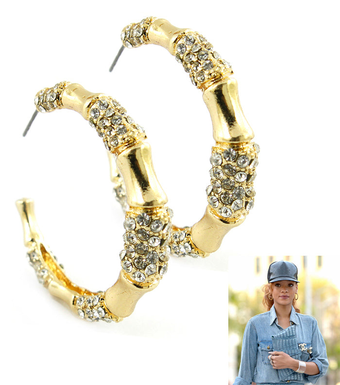 'IT GIRL'  CRYSTAL HOOP EARRINGS