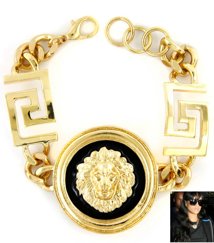 Von Prominenten inspiriertes Rihanna Löwenkopf-Armband