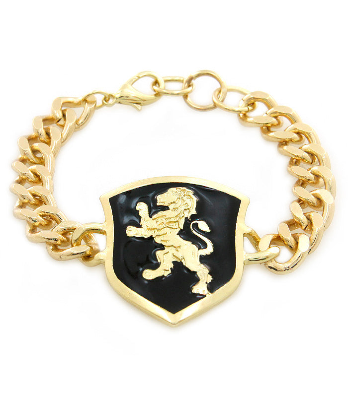 LÖWEN-DESIGN HALSKETTE, ARMBAND & OHRRING-SET