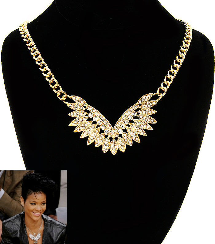 “RIHANNA”  ANGEL WING CRYSTAL NECKLACE