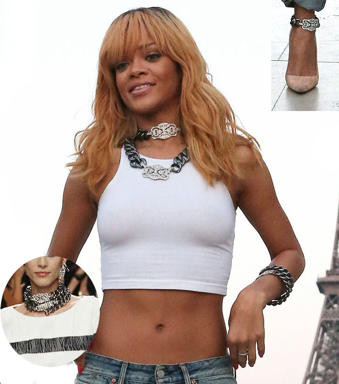 DESIGNER INSPIRED CRYSTAL ID NECKLACE
