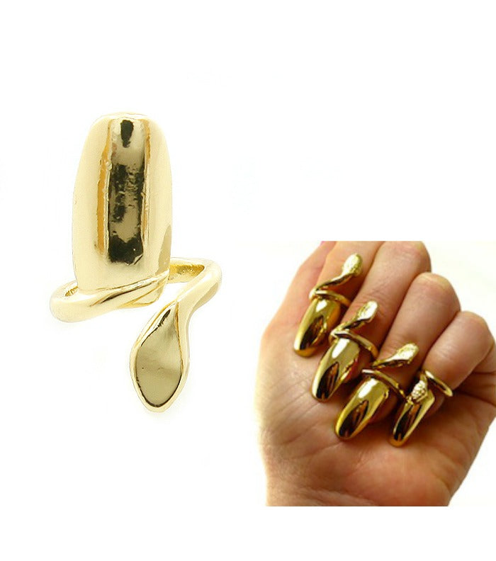 Adjustable Finger Tip Gold Nail Ring