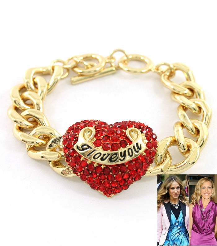'KIM' Kristallherz Armband - GOLD
