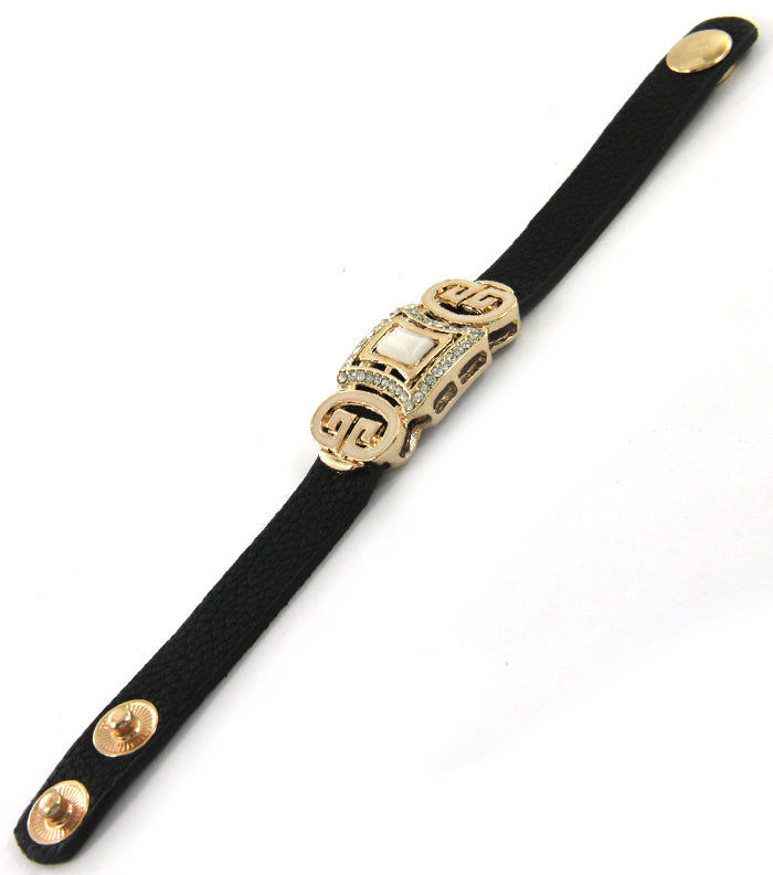LEDER-KRISTALL-ARMBAND