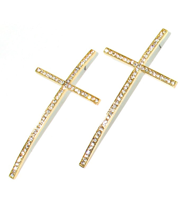 "CASSIE" SWAROVSKI CRYSTAL CROSS EARRINGS