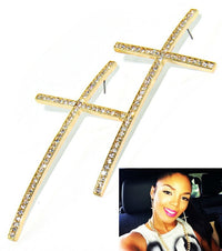 "CASSIE" SWAROVSKI CRYSTAL CROSS EARRINGS