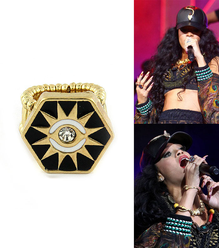 Rihanna Shine Bright Crystal Stretch Ring