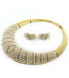‘PRINCESS’ CRYSTAL  PEARL NECKLACE AND EARRING SET