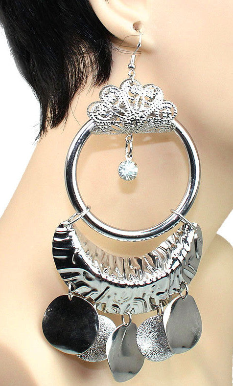 Basketball Wives Fish Hook Earrings -  Silver