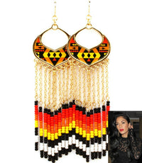'Nicole'  Hawaii Tassel Bead Fish Hook Earring