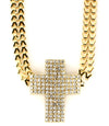 "QUEEN" CRYSTAL CROSS NECKLACE