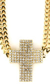 "QUEEN" CRYSTAL CROSS NECKLACE