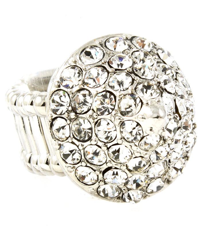 'Cassie' Verstellbarer Ring mit Kristallstein